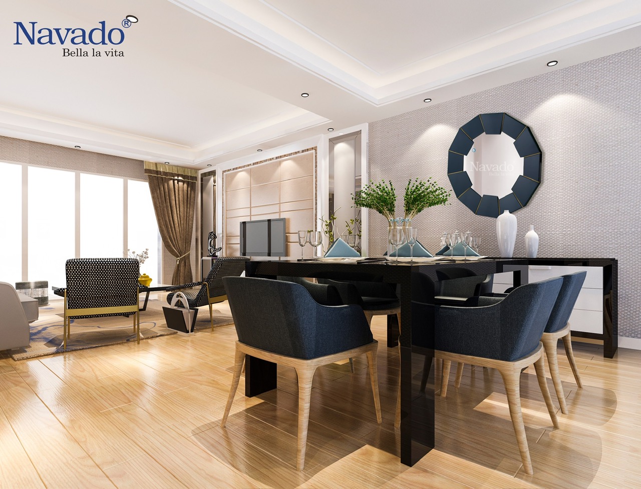 Gương trang trí phòng khách01