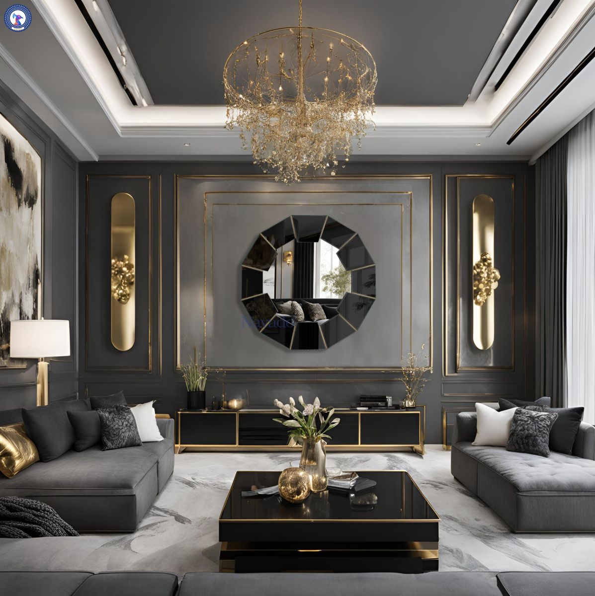 Gương decor trang trí phòng khách-05