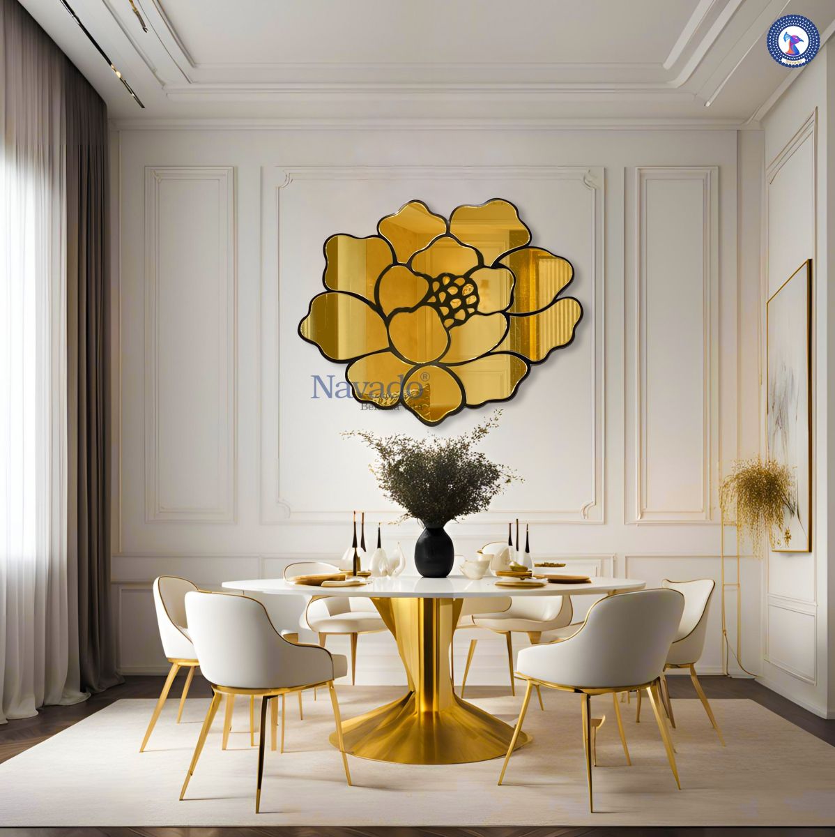 Gương tranh trí decor phòng khách